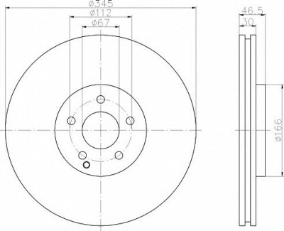 HELLA PAGID 8dd355110111 -  Тормозной диск